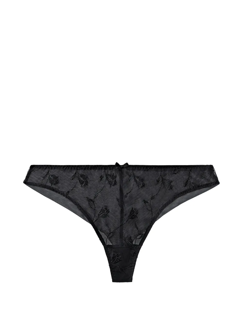 Aubade Softessence Tanga mit Stickerei - Schwarz