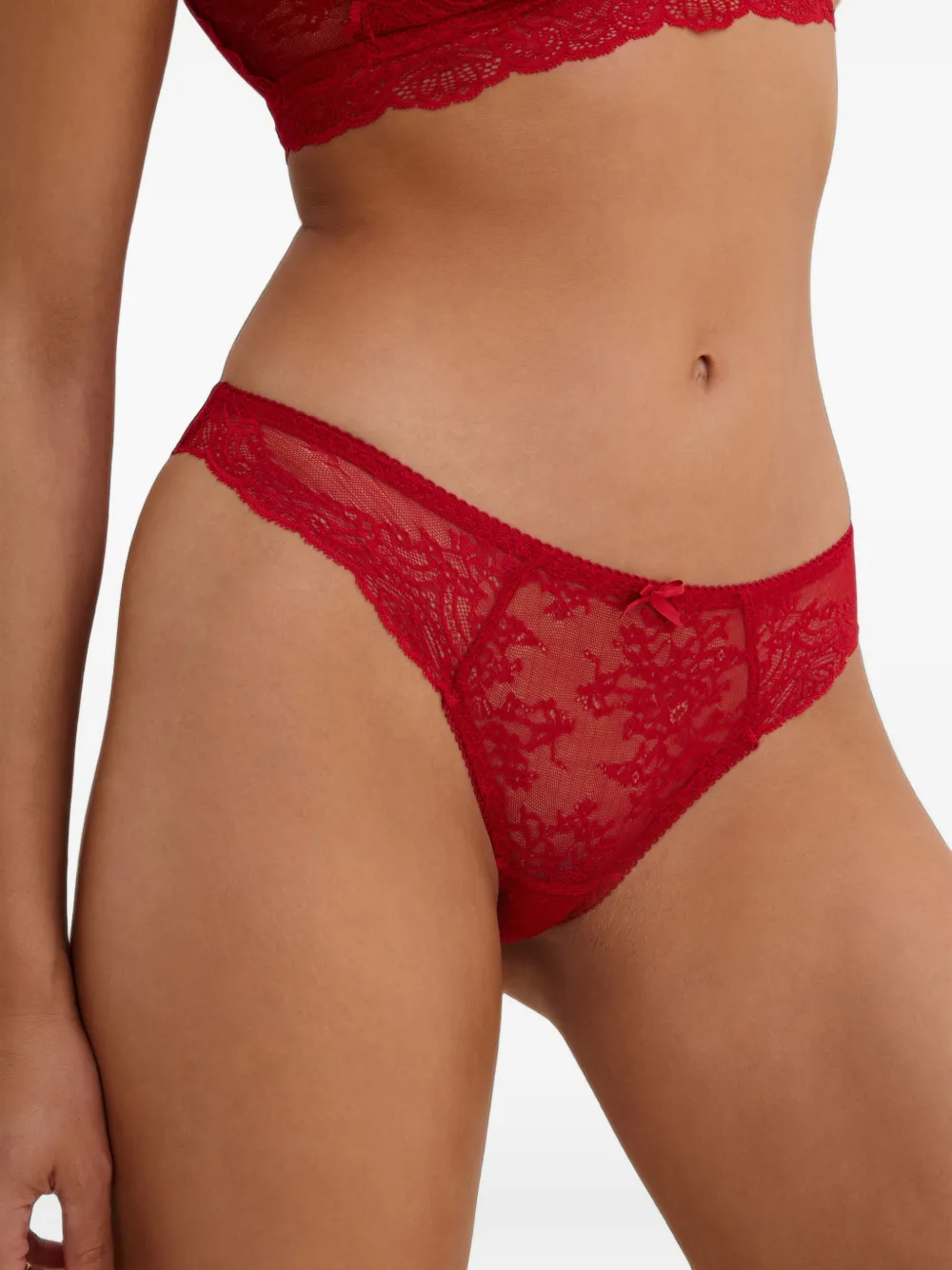 Aubade Danse des Sens slip met bloemenkant Rood
