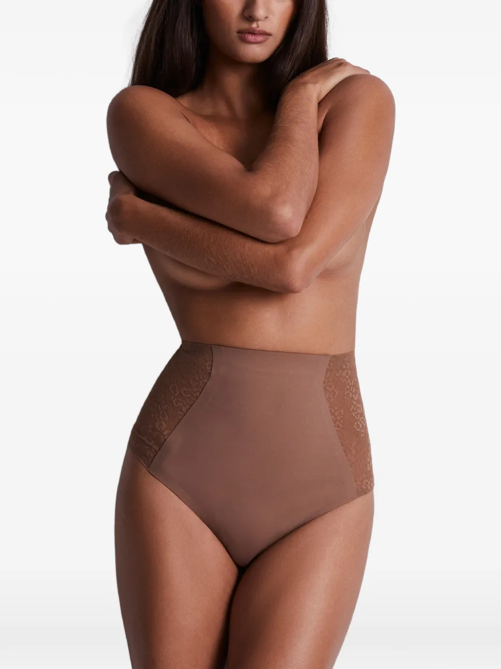 Aubade Sculpt string met kanten vlak Bruin