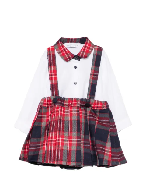 Colorichiari tartan pinafore skirt set (set of three)