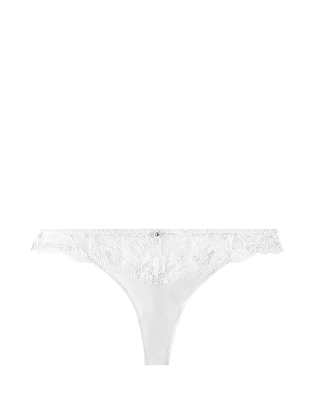 Aubade Kiss of Love Tanga mit Spitzenstickerei - Weiß