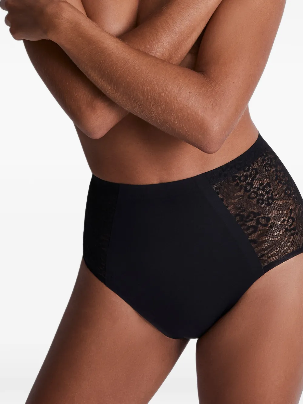 Aubade Sculpt slip met kanten vlak Zwart