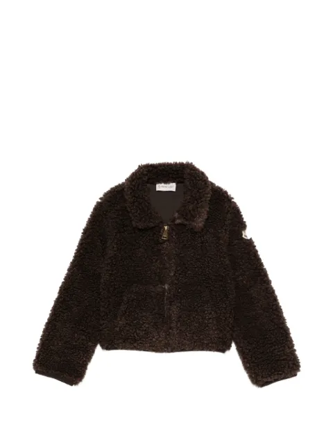 Moncler Enfant logo-patch faux-shearling jacket