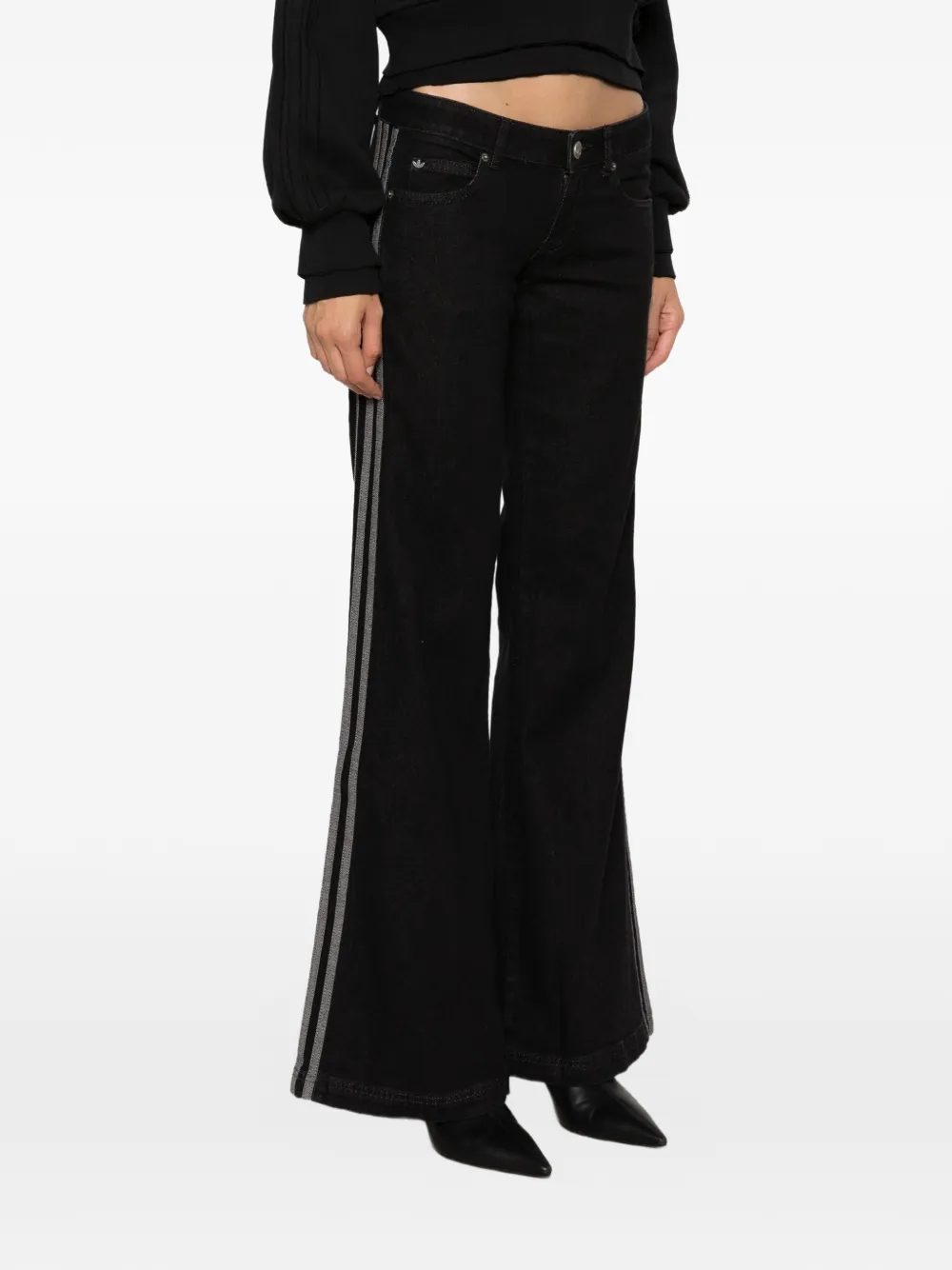 adidas side-stripe jeans Zwart