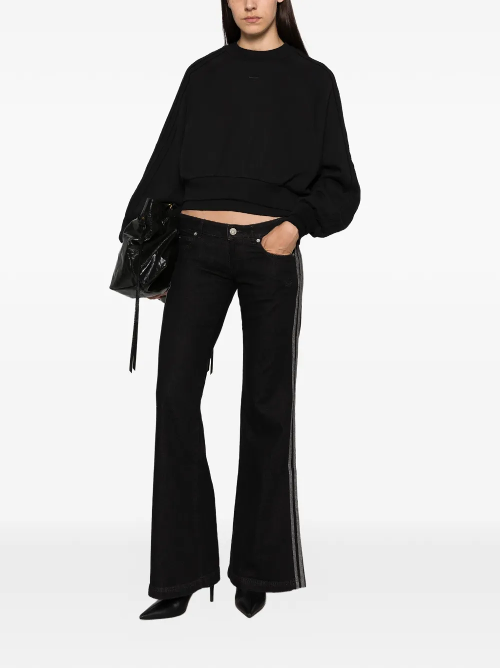 adidas side-stripe jeans Zwart