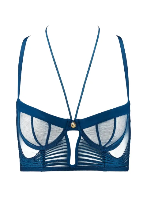 Aubade bustier bordado con panel de malla