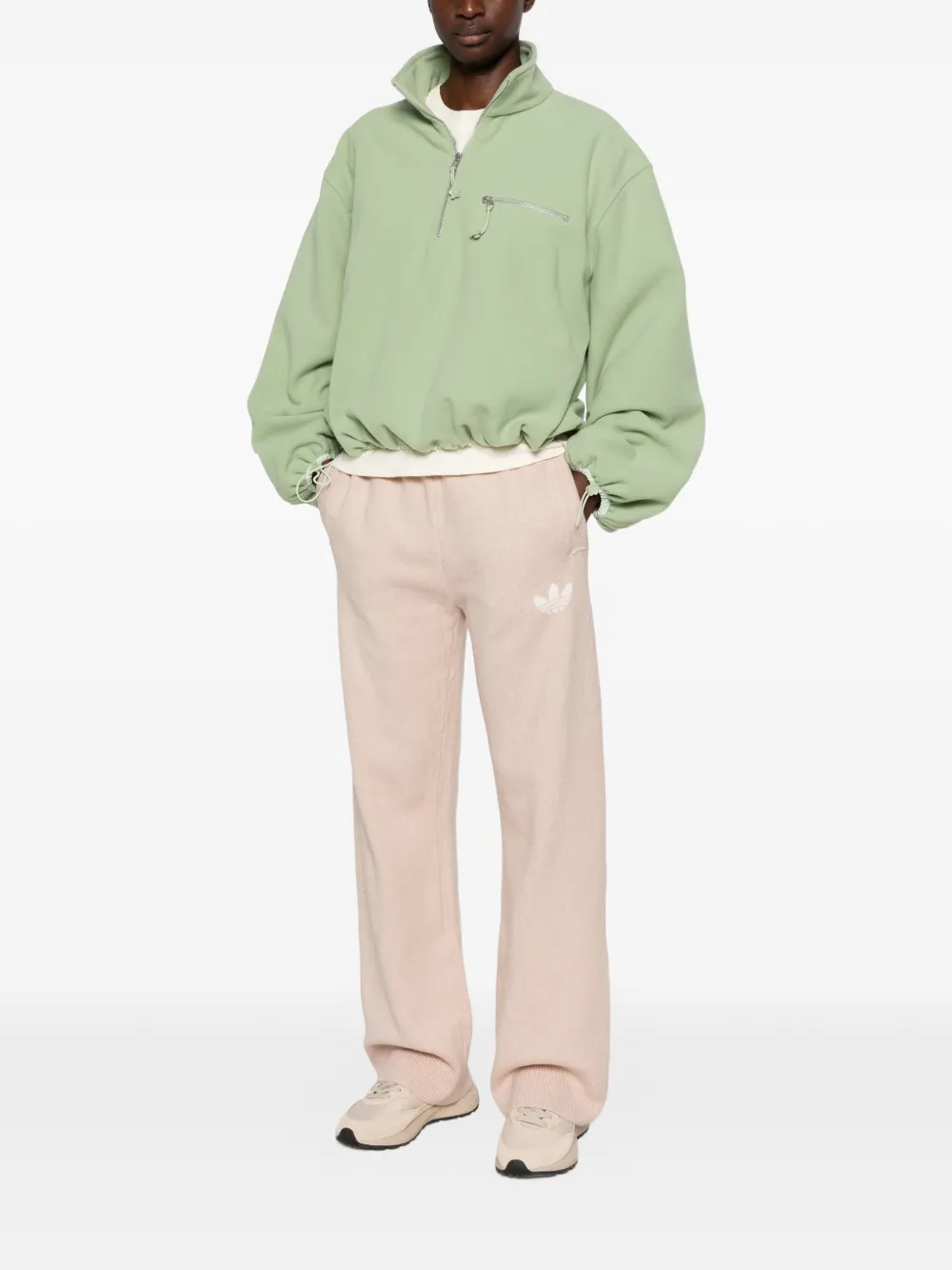 adidas logo-embroidered drawstring track pants Beige