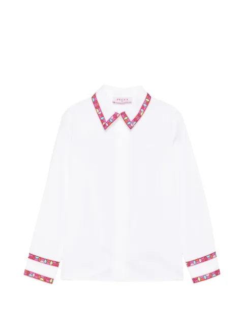 PUCCI Junior geometric-trim embroidered shirt