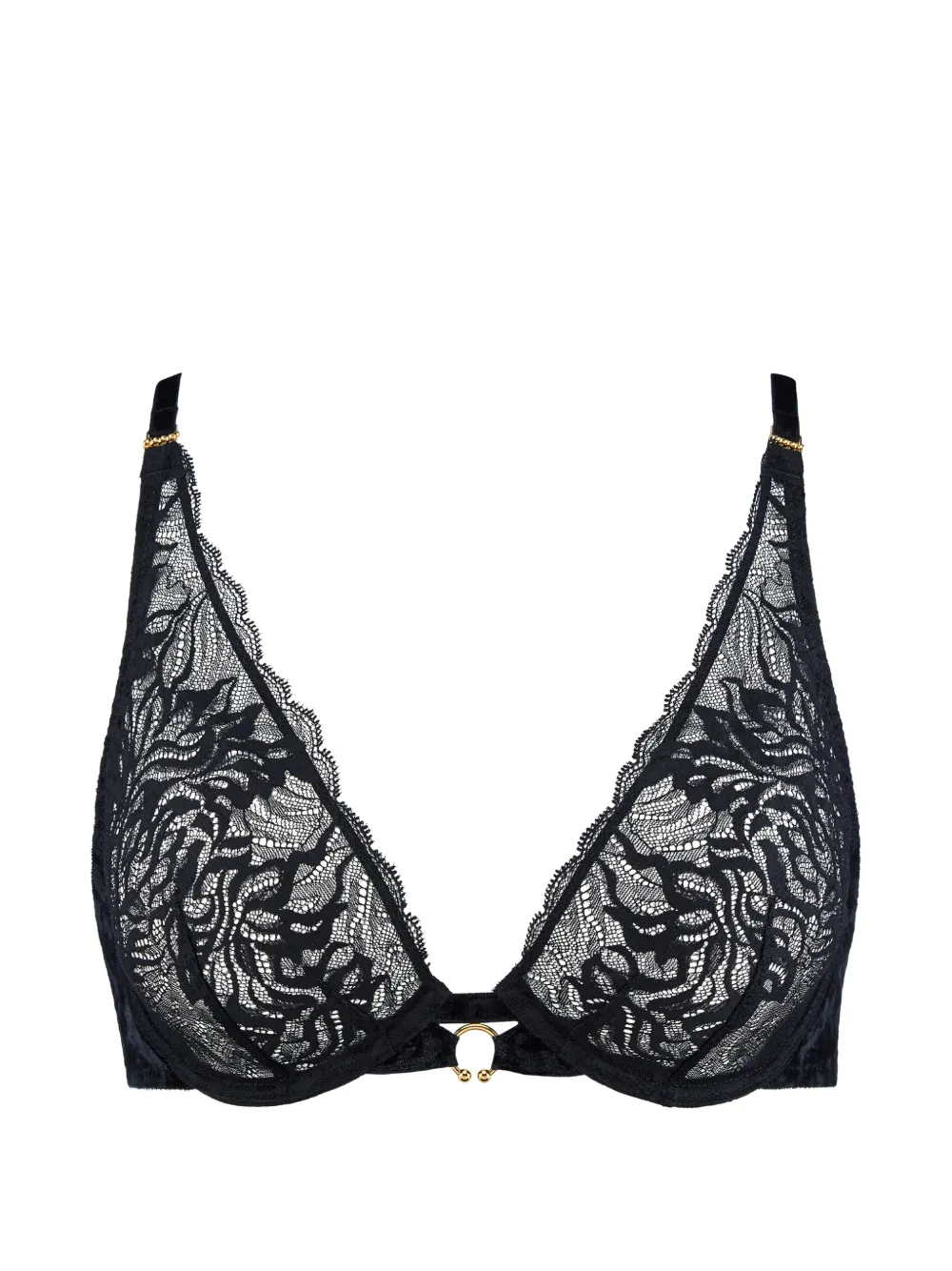 Aubade Reggiseno a triangolo The Night Before in pizzo ricamato - Nero
