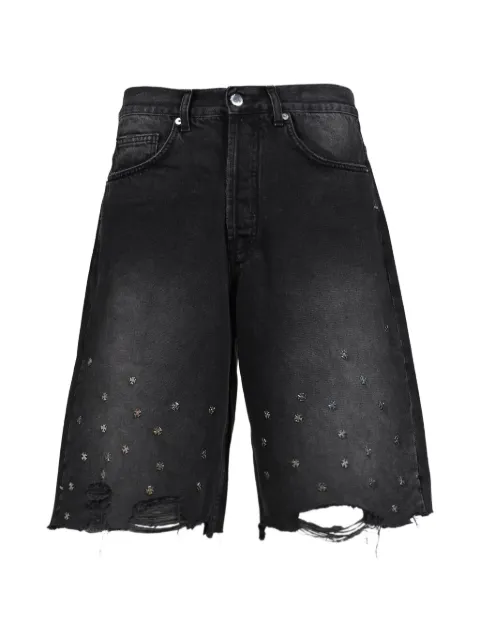ASKYURSELF Cross Pin distressed shorts