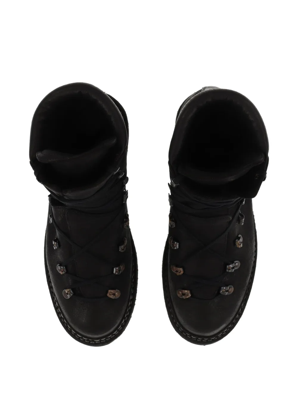 Guidi lace-up leather ankle boots Zwart