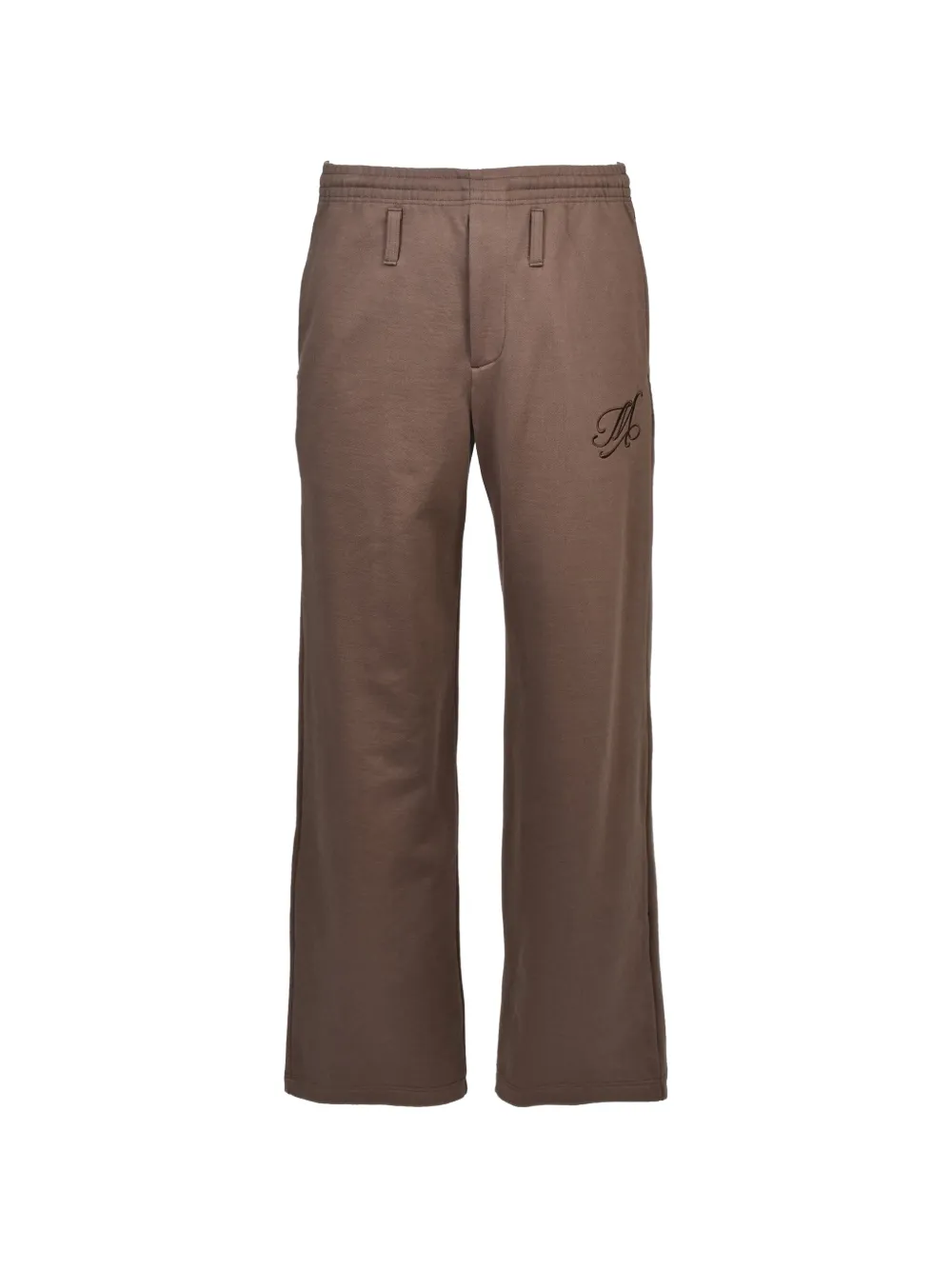 MASU logo-embroidered wide-leg track pants - Marrone