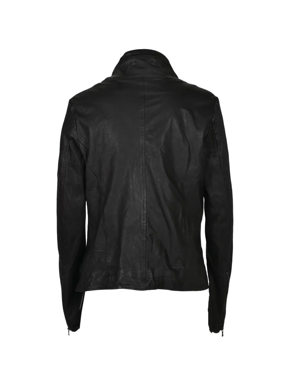 Julius Urban leren jack met naaddetail Zwart