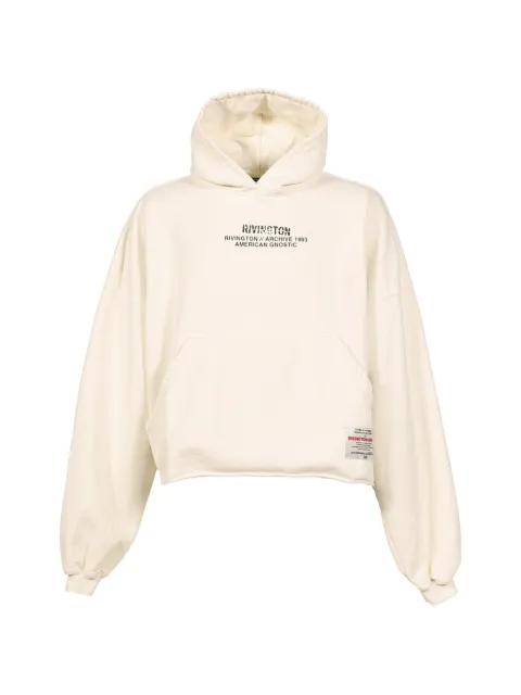 RRR123 Archive American logo-print cropped hoodie