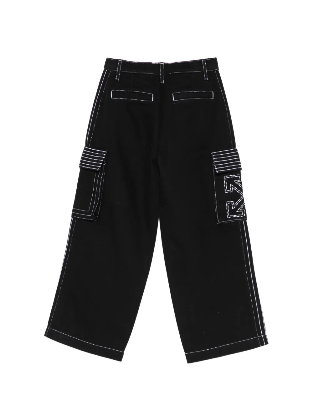 Off-White Kids Cargo broek met contrasterende stiksels en Arrows-patch Zwart