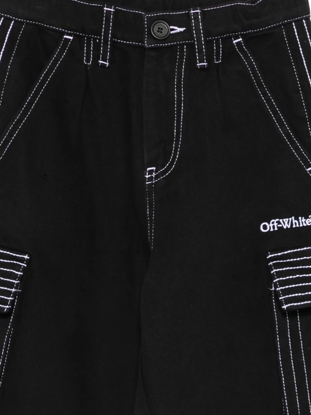 Off-White Kids Cargo broek met contrasterende stiksels en Arrows-patch Zwart