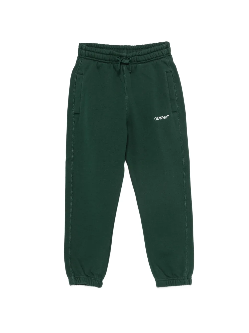 Off-White Kids logo-print drawstring track pants - Verde