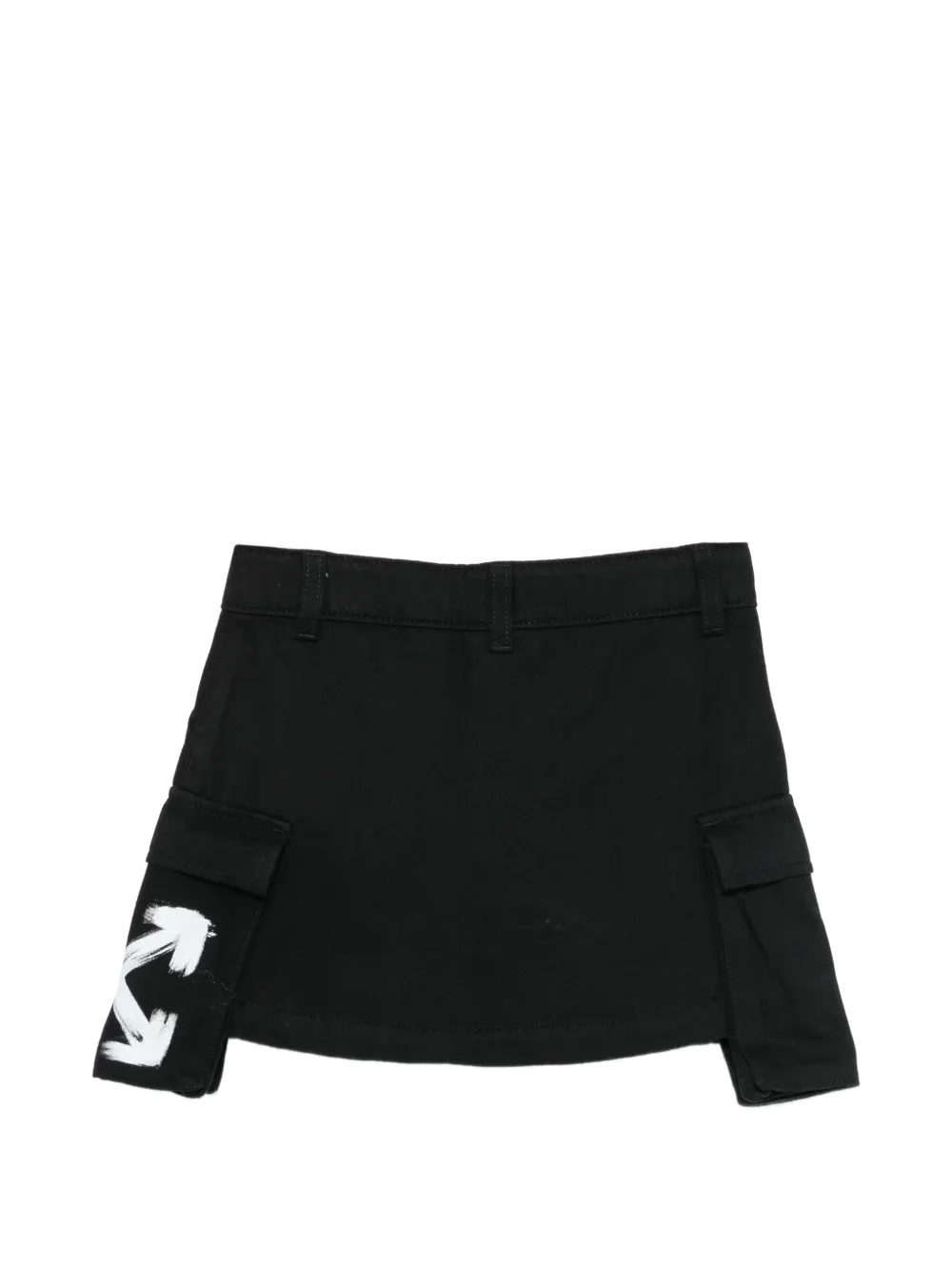 Off-White Kids Arrows-print cargo skirt Zwart