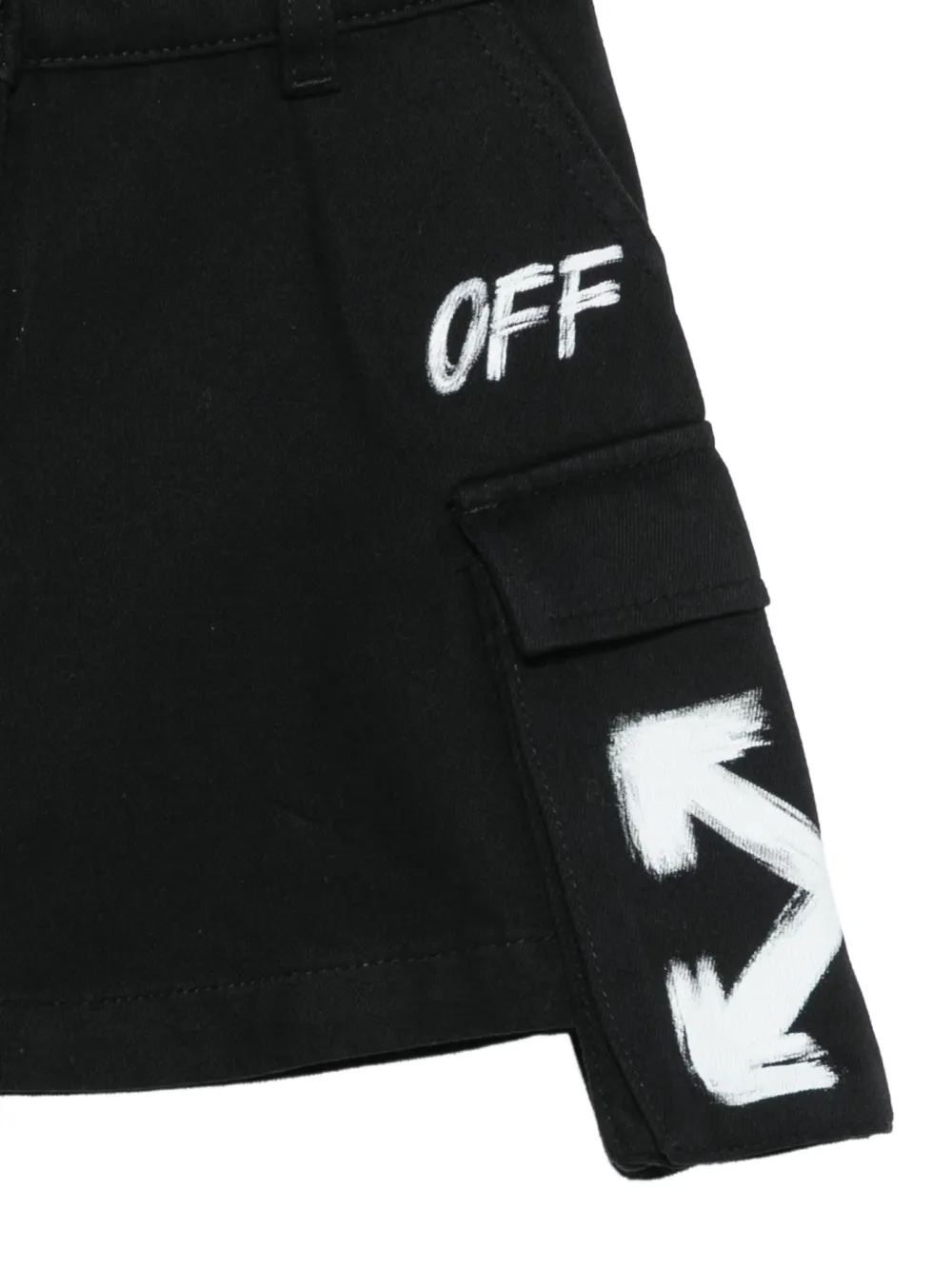 Off-White Kids Arrows-print cargo skirt Zwart