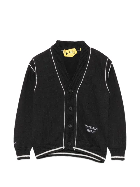 Off-White Kids piped-trim knit cardigan