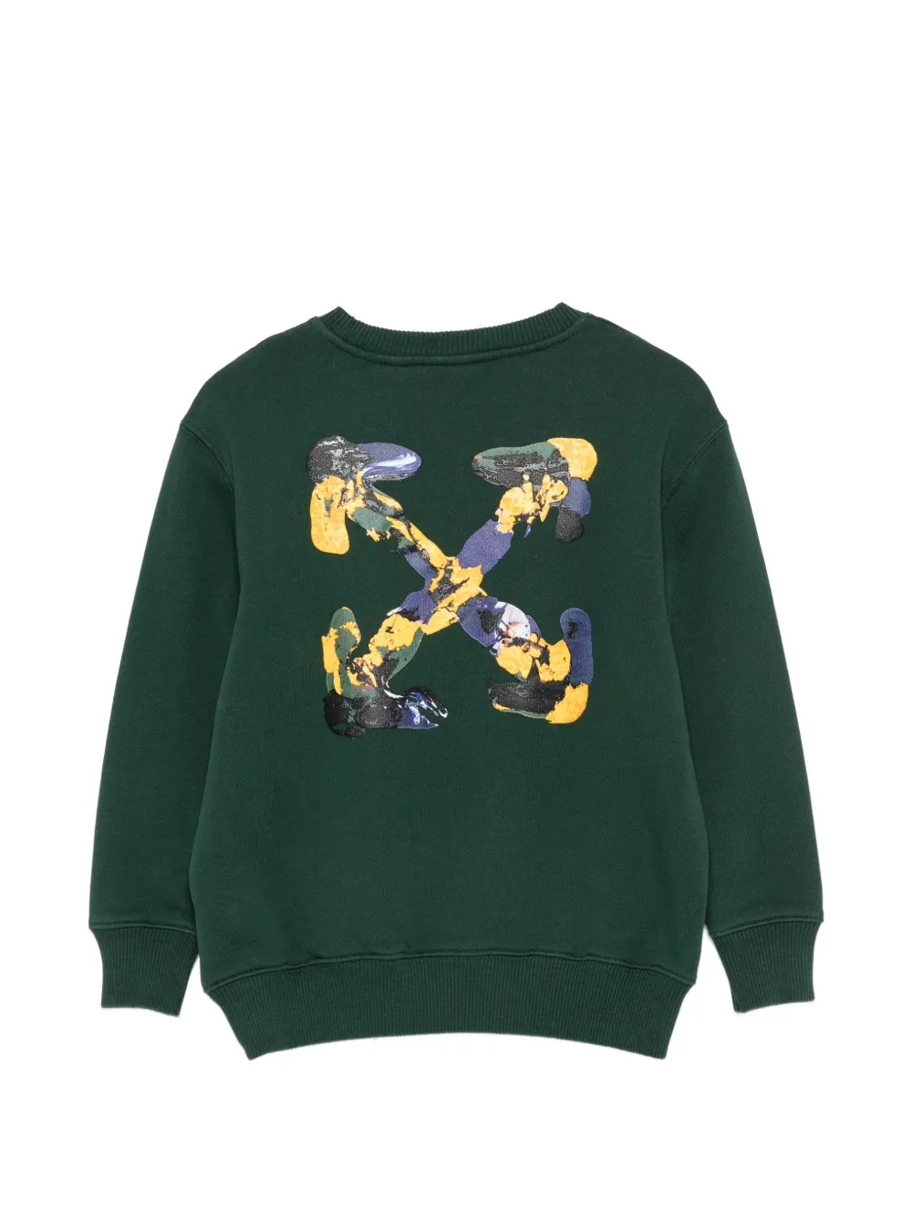Off-White Kids Arrows-motif logo-print sweater Groen