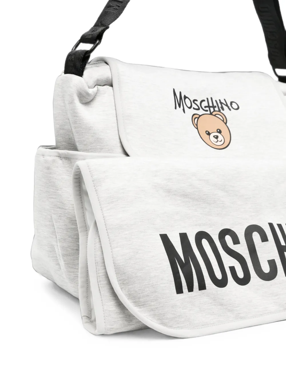 Moschino Kids Luiertas met logoprint Grijs