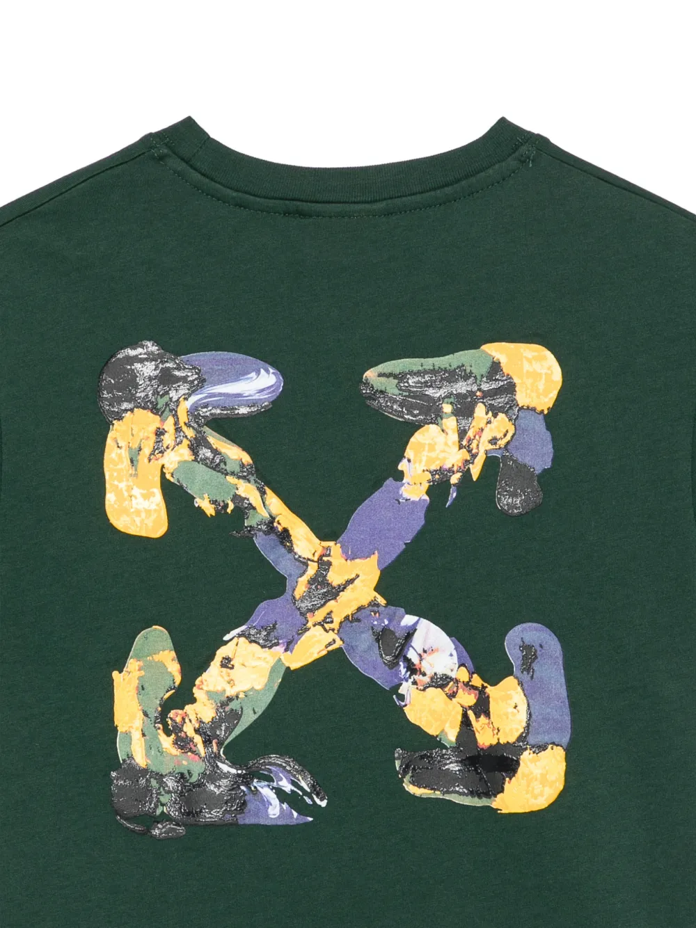 Off-White Kids T-shirt met logo Groen
