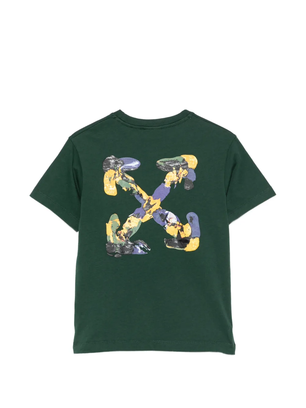 Off-White Kids T-shirt met logo Groen