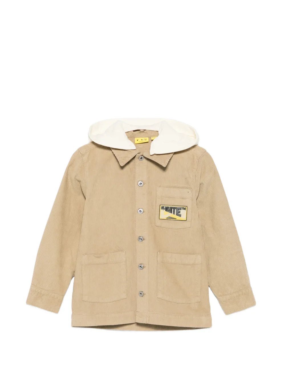 Off-White Kids corduroy hooded jacket - Toni neutri