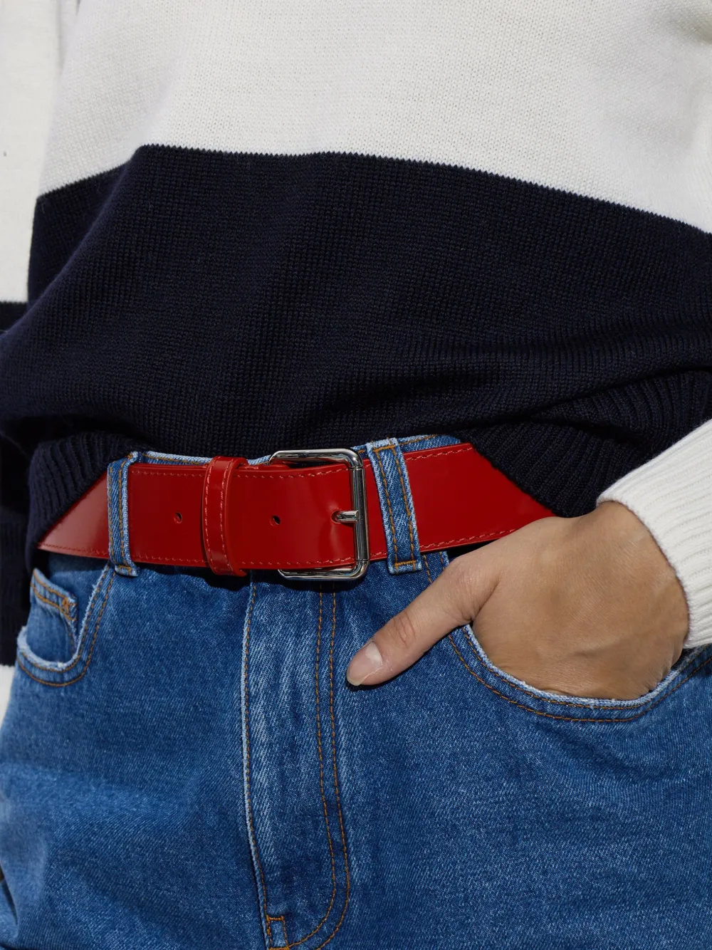 Marni Leren riem Rood