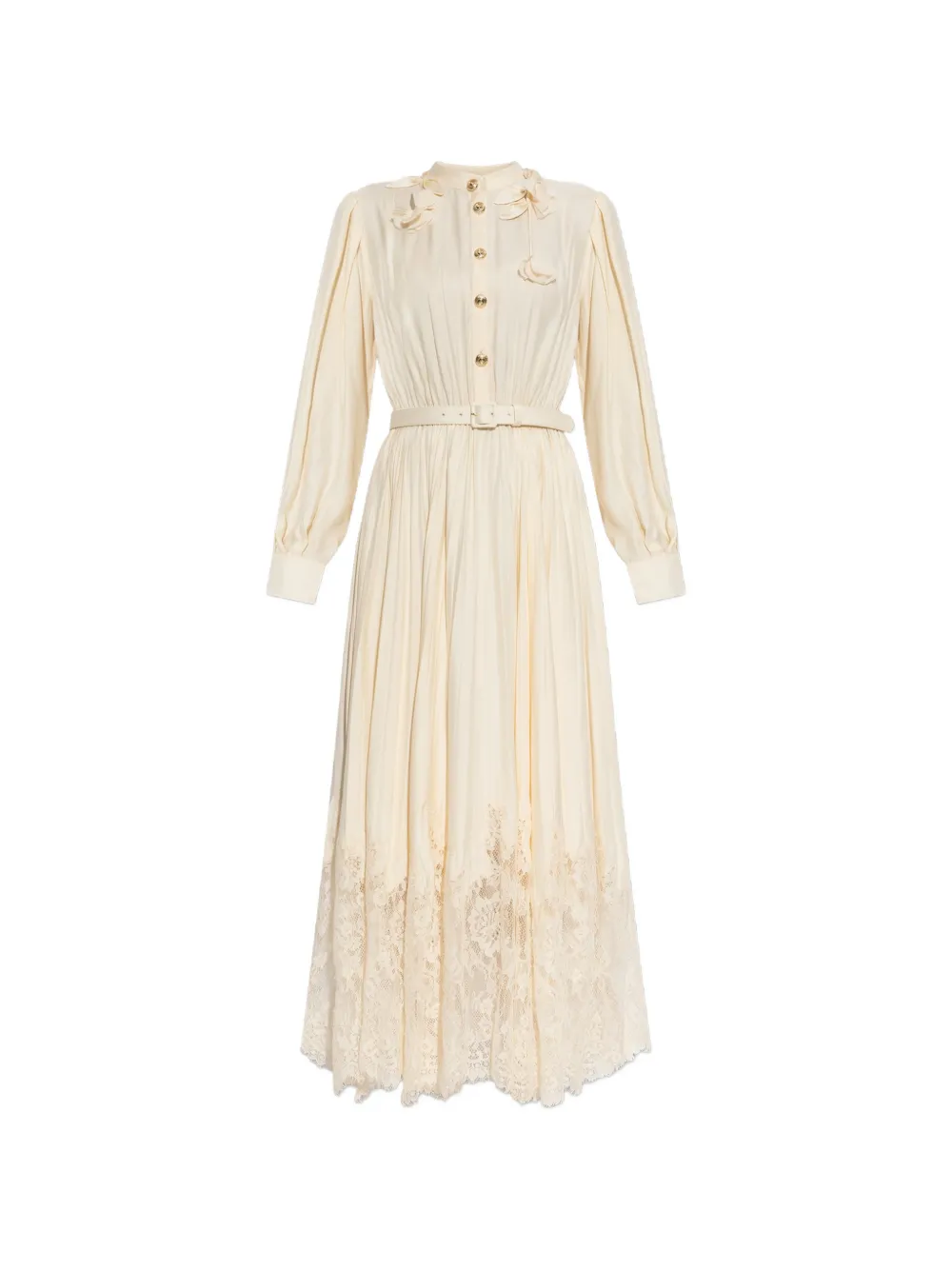 Self-Portrait lace-trim pleated dress