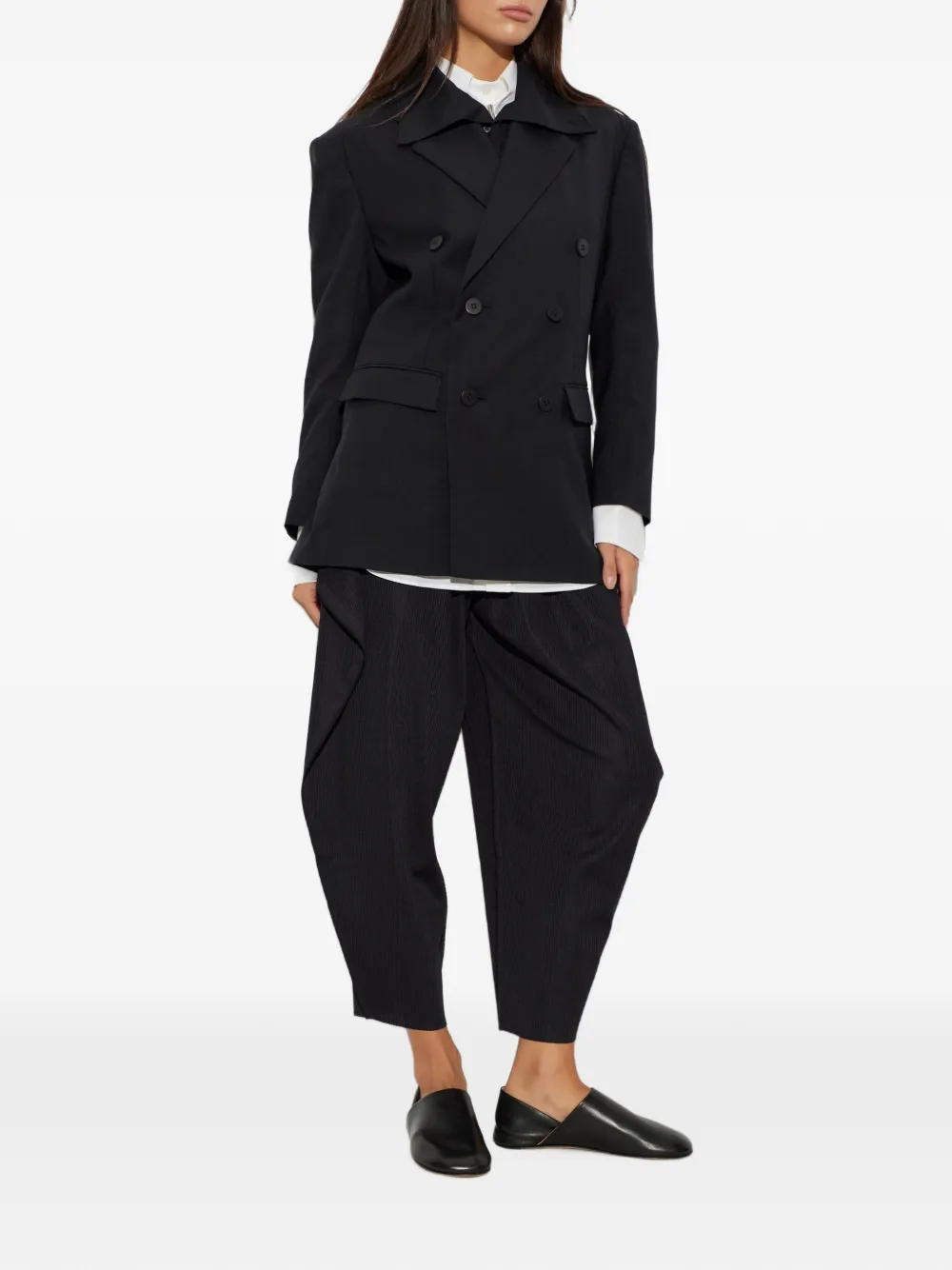 Issey Miyake double-breasted blazer Zwart