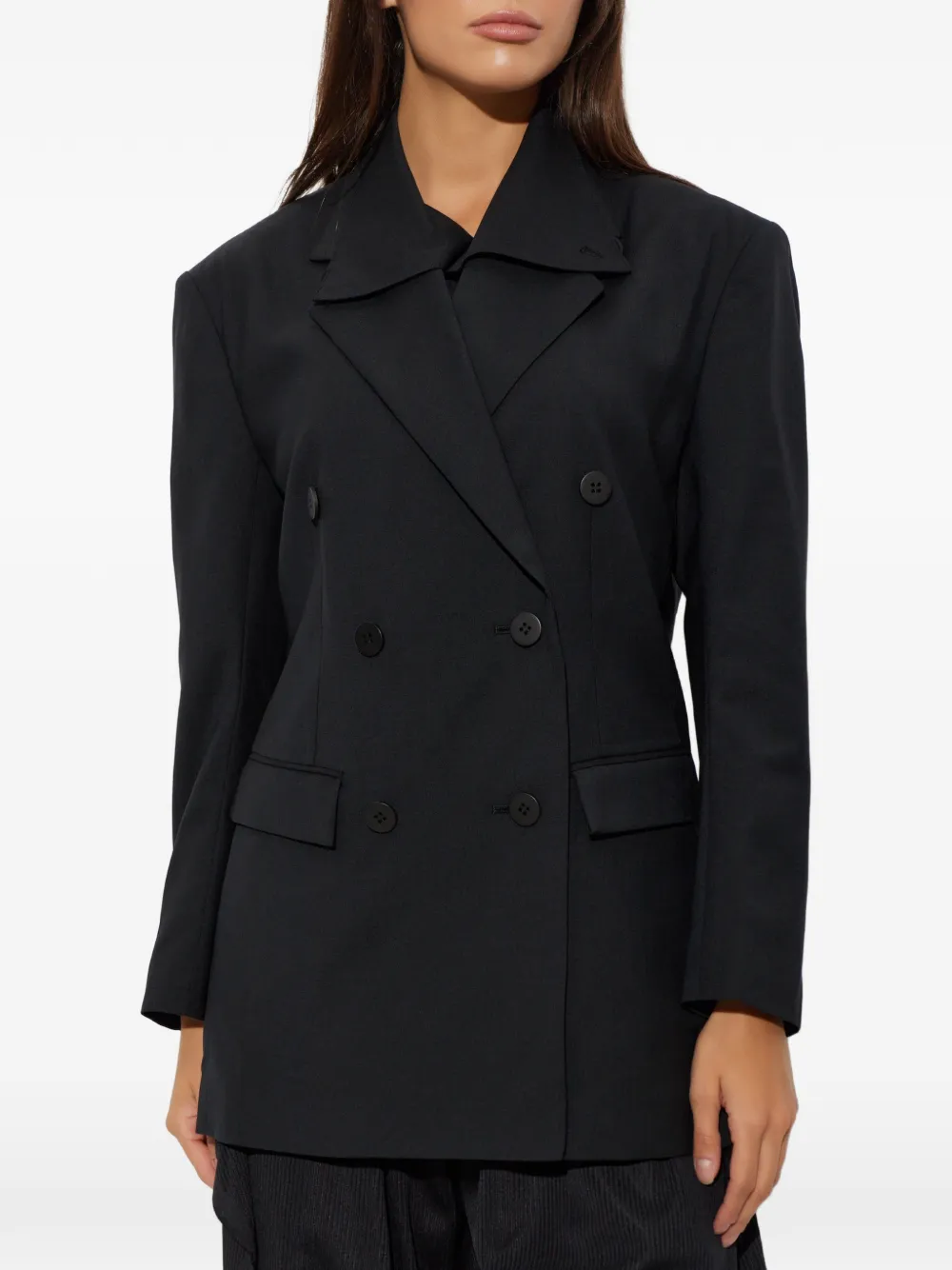 Issey Miyake double-breasted blazer Zwart