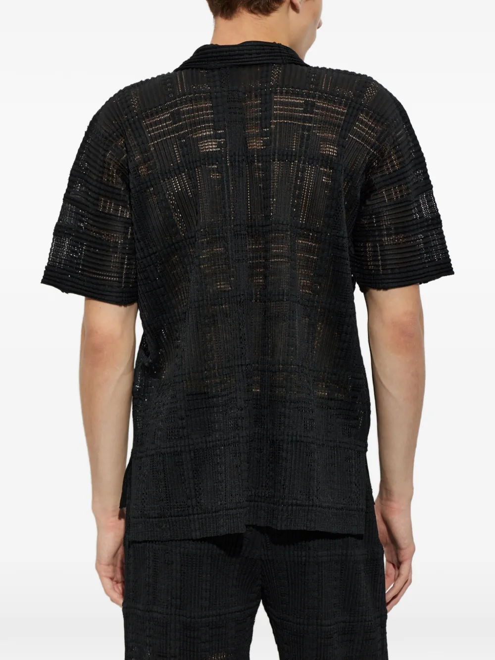 Homme Plissé Issey Miyake Gestreept overhemd Zwart