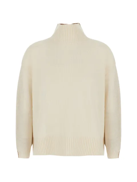 Solocascmir two-tone high-neck sweater