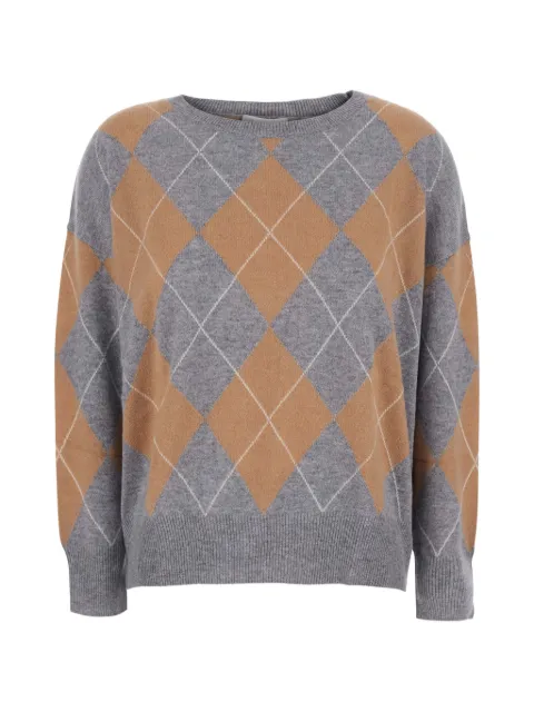 Solocascmir argyle-knit sweater