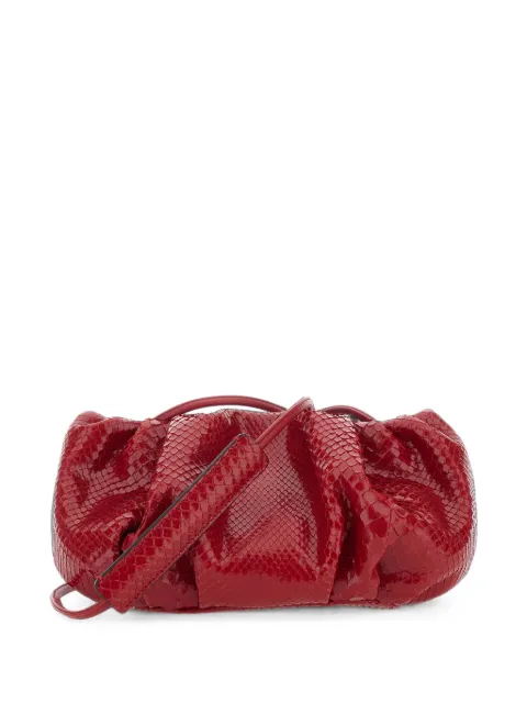 BIAGINI Pillow ruched python-skin clutch bag