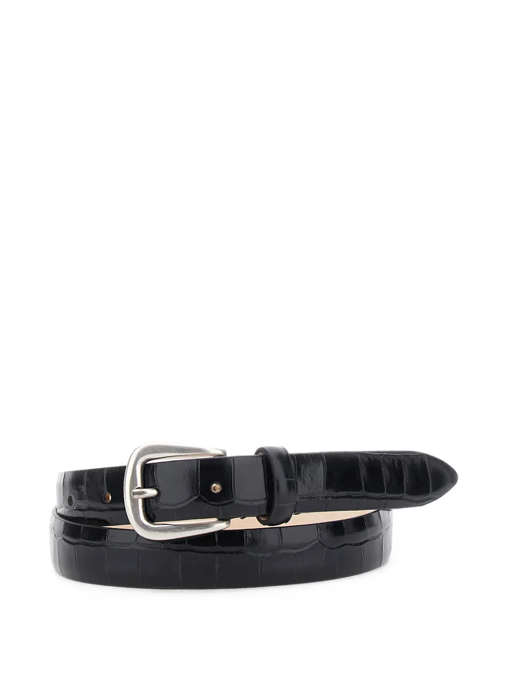 Grifoni croc-effect leather belt - Nero