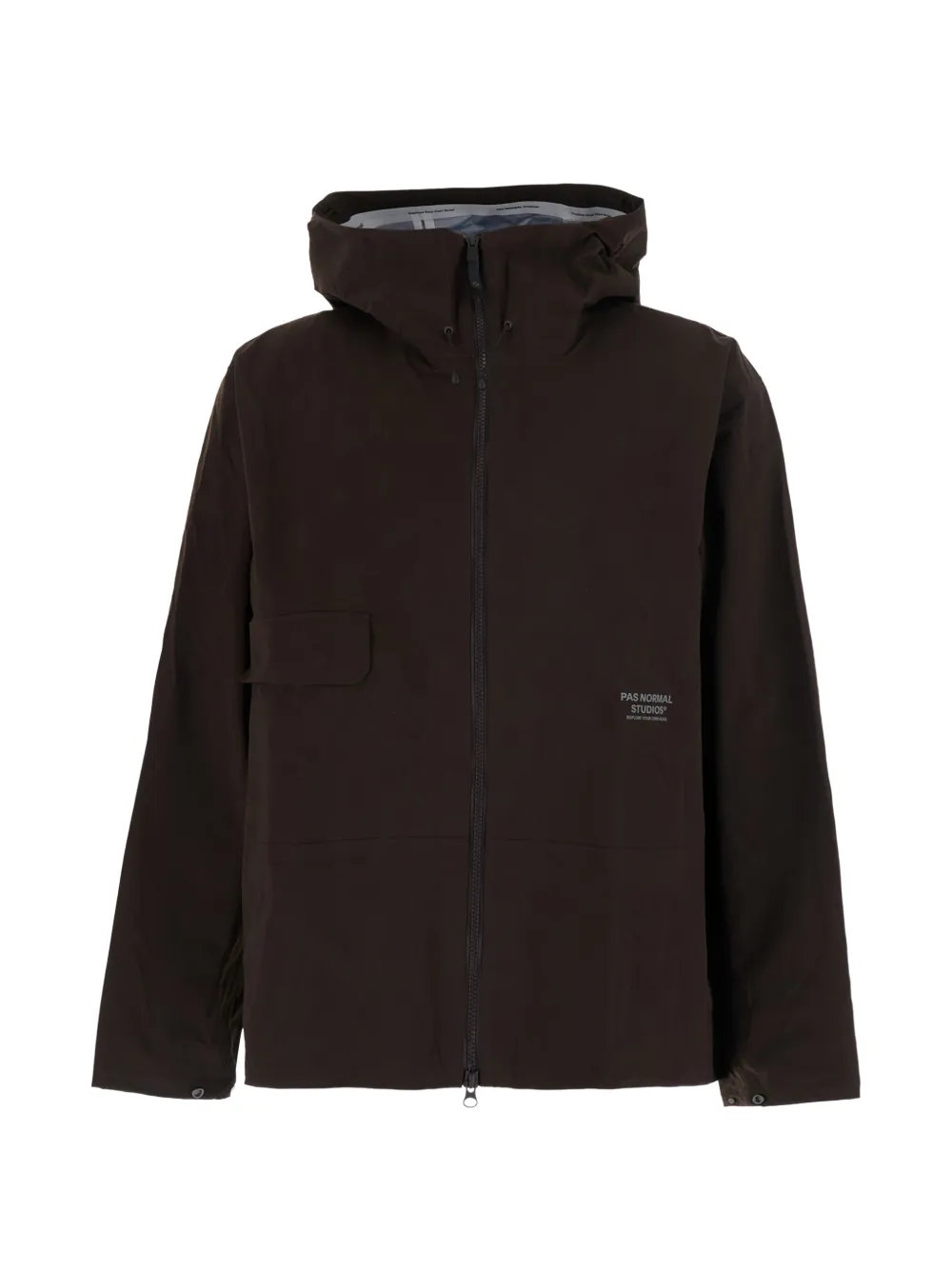 Pas Normal Studios Hooded Logo-print Jacket In Brown