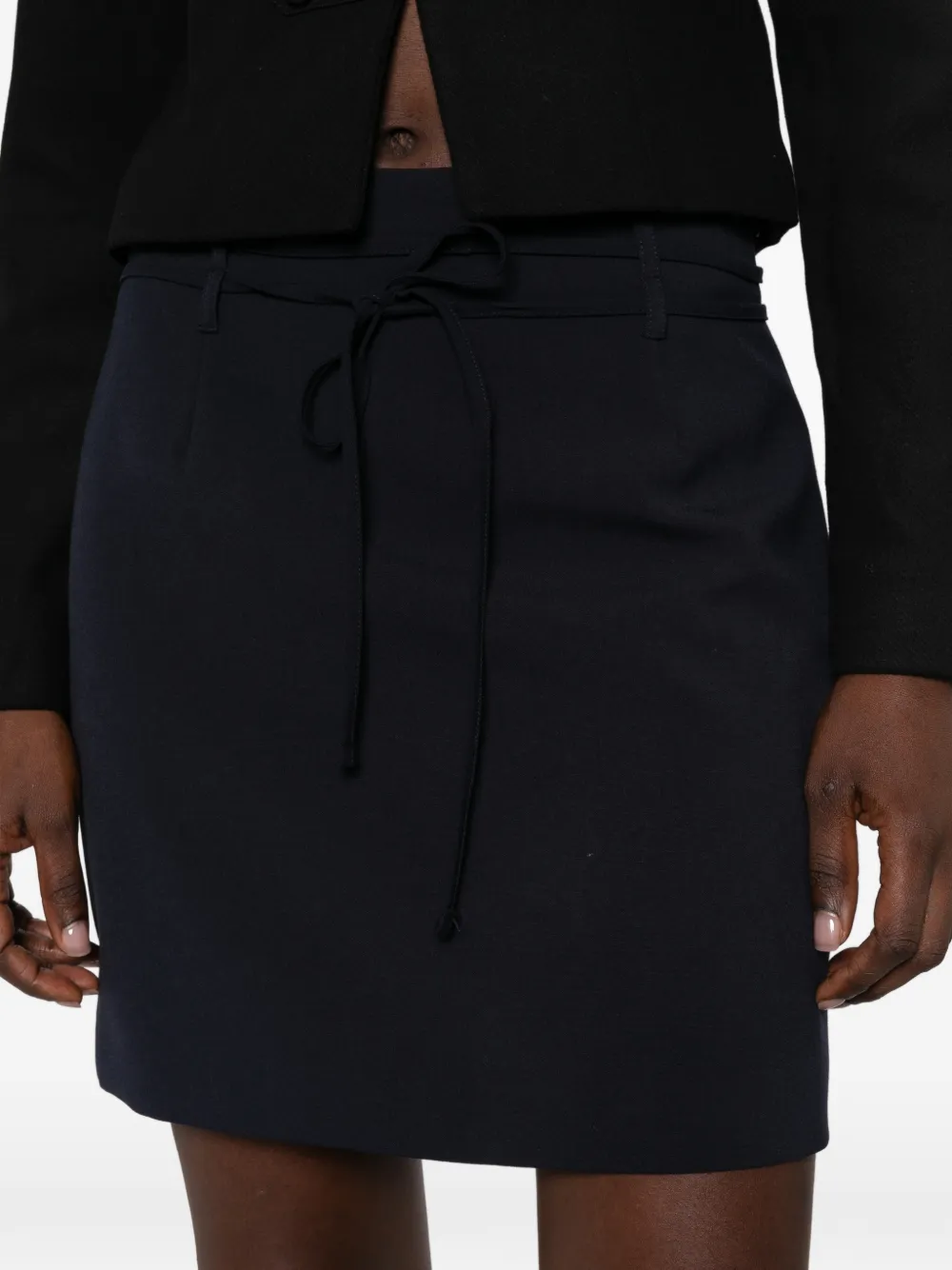 TWINSET Mini-rok met striksluiting en riemlussen Blauw