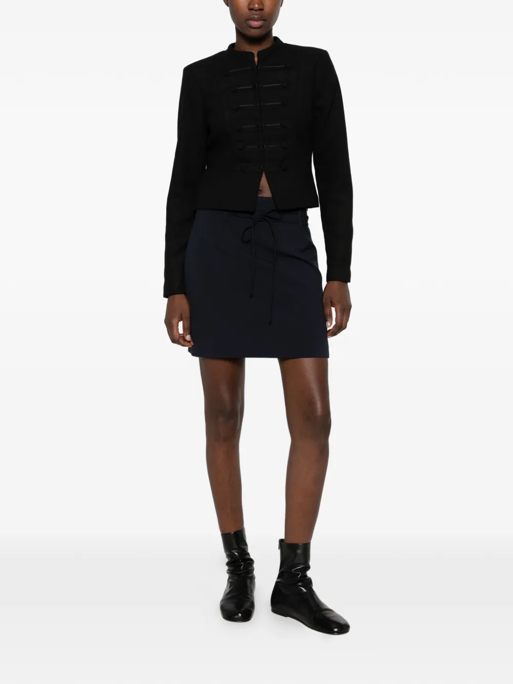 TWINSET Mini-rok met striksluiting en riemlussen Blauw