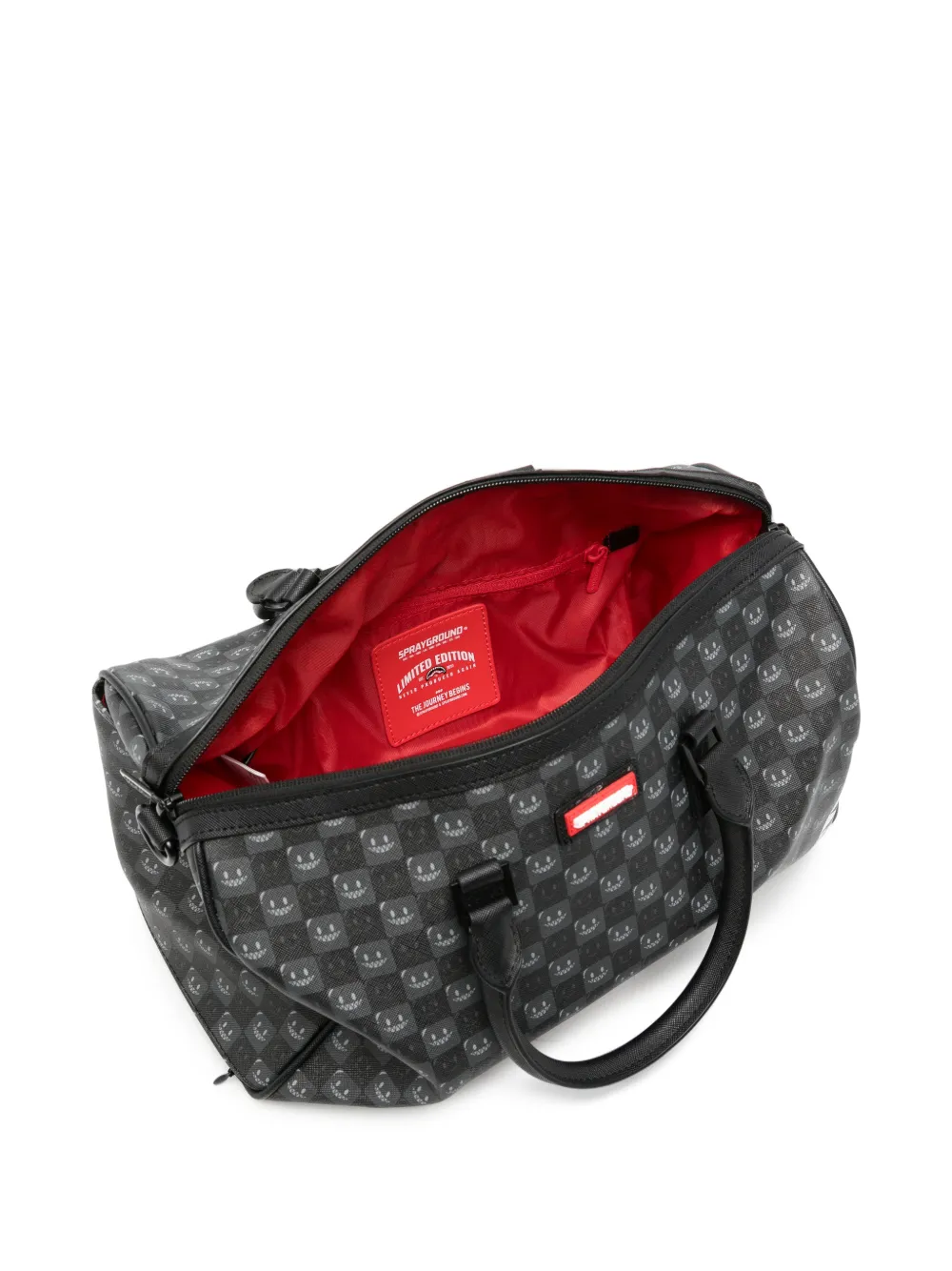 Sprayground Geruite shopper met haaien-patroon Zwart