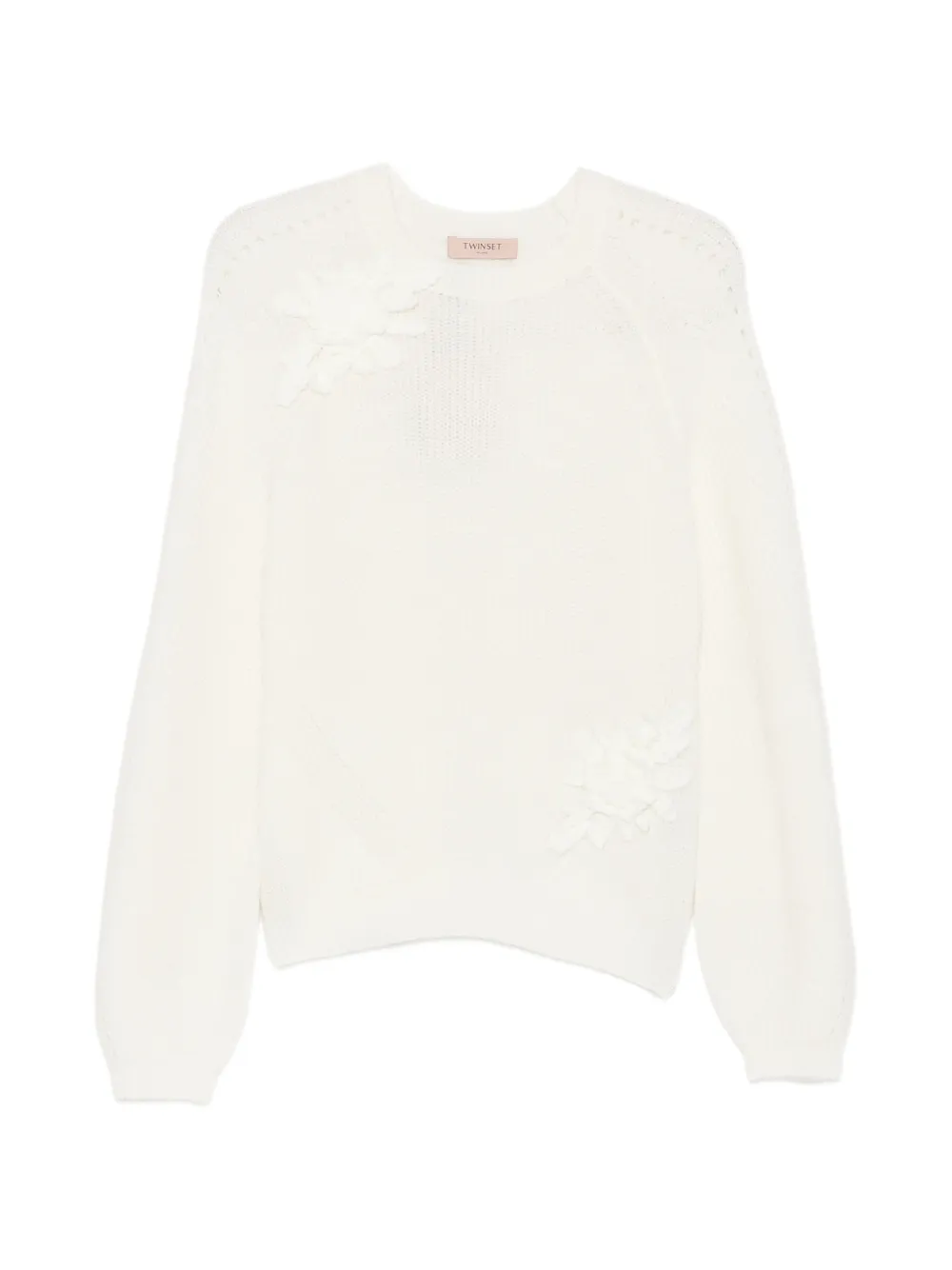 TWINSET floral-appliqué raglan-sleeve sweater