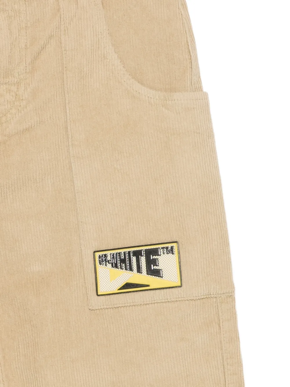 Off-White Kids Ribfluwelen broek Beige