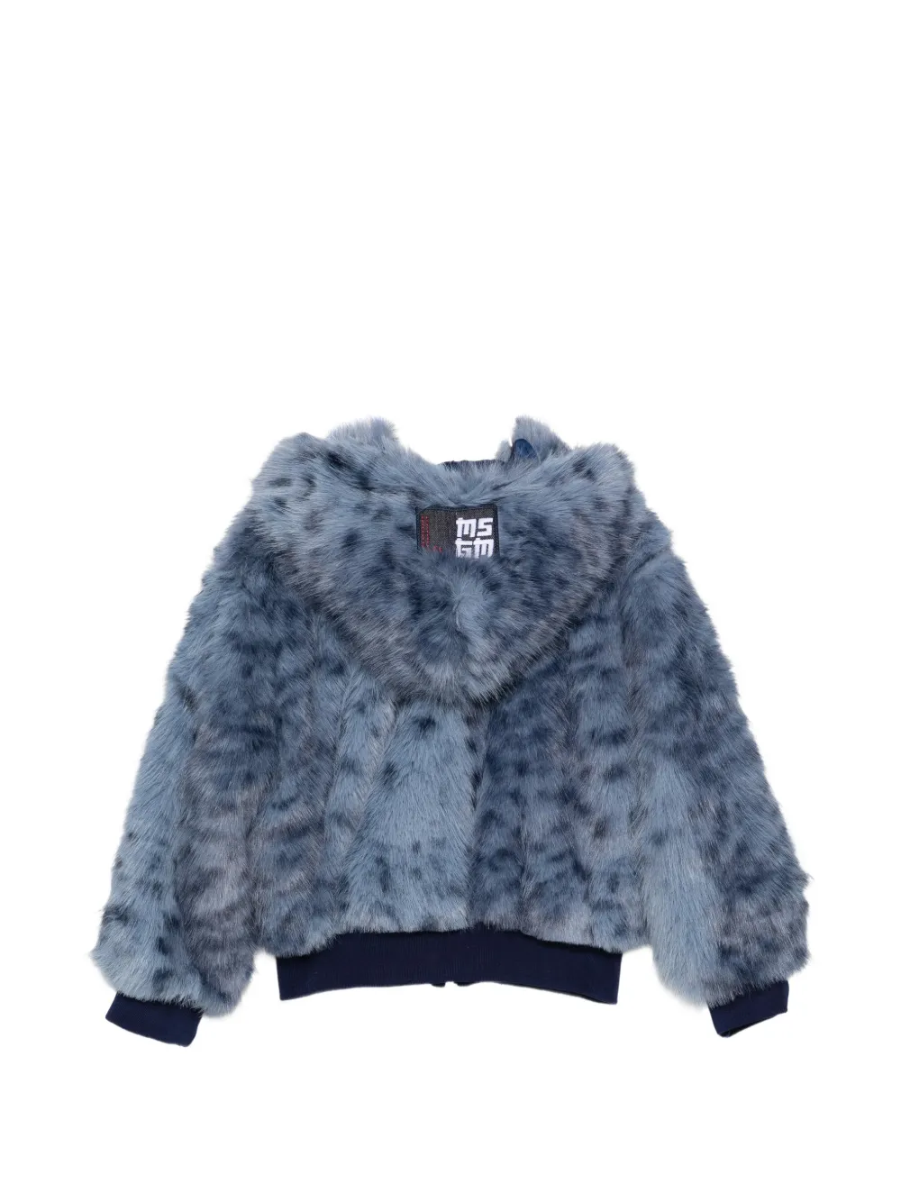 MSGM Kids leopard-print faux-fur coat Blauw