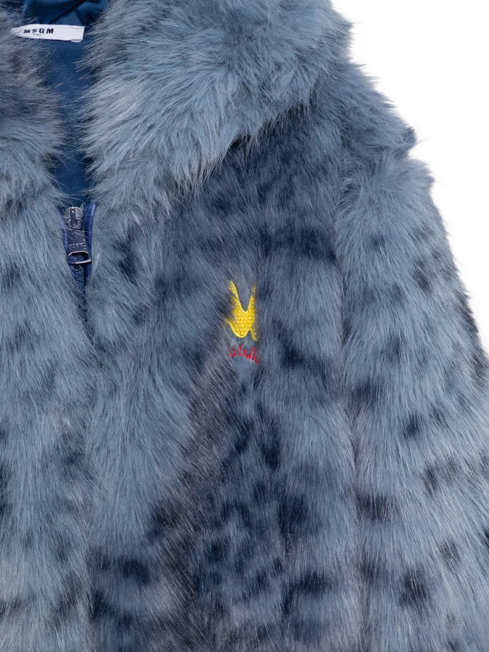 MSGM Kids leopard-print faux-fur coat Blauw