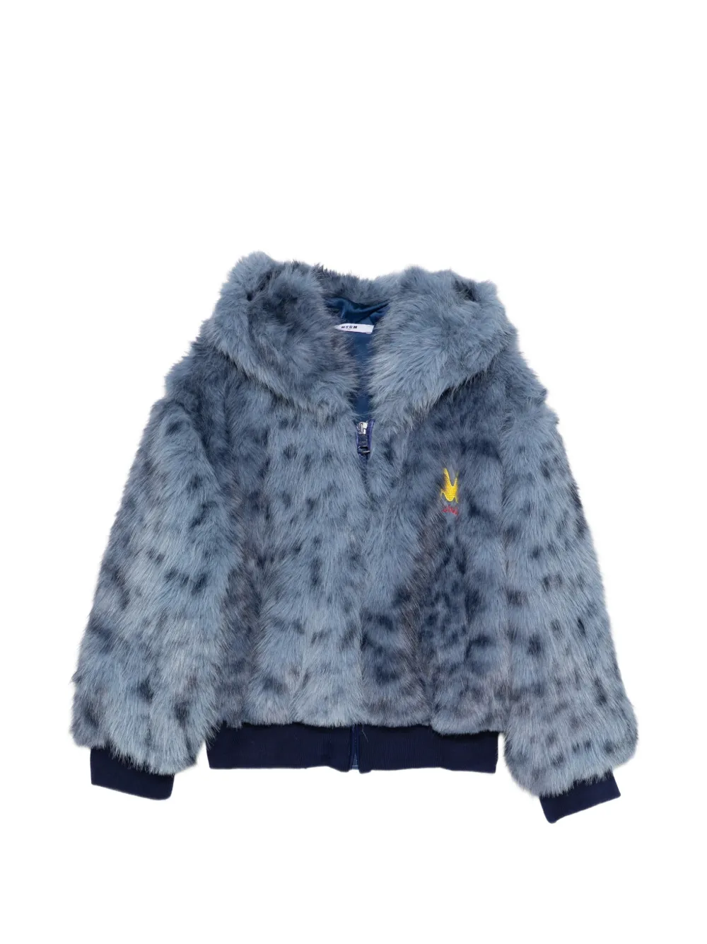 MSGM Kids leopard-print faux-fur coat Blauw