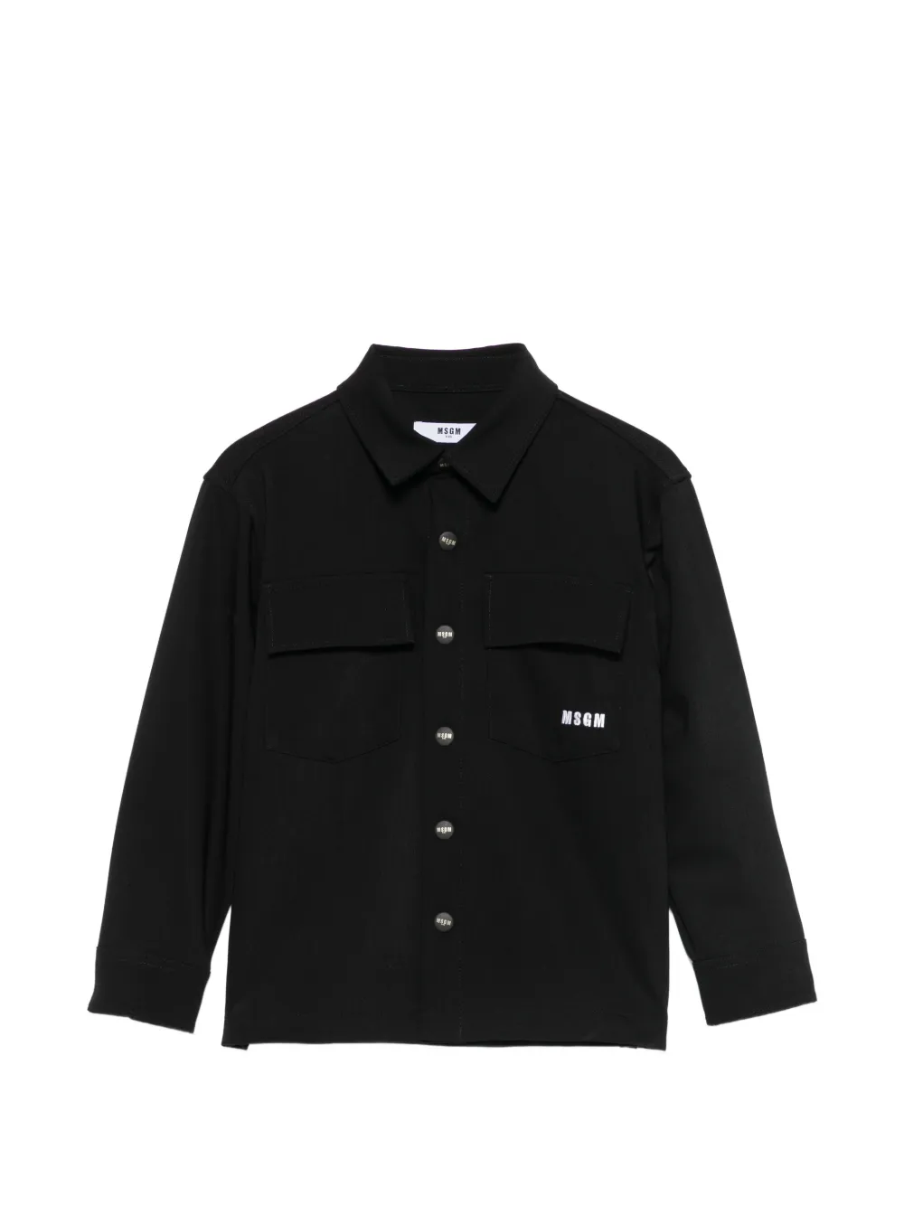 MSGM Kids logo-embroidered buttoned shirt - Nero