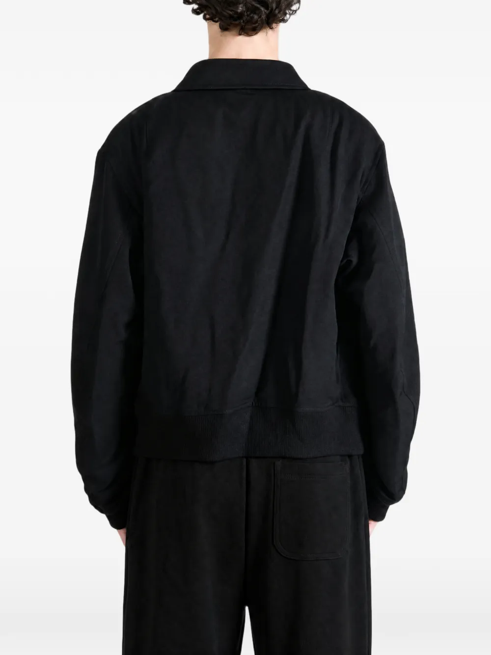 Yohji Yamamoto Jack met rits en kraag Zwart