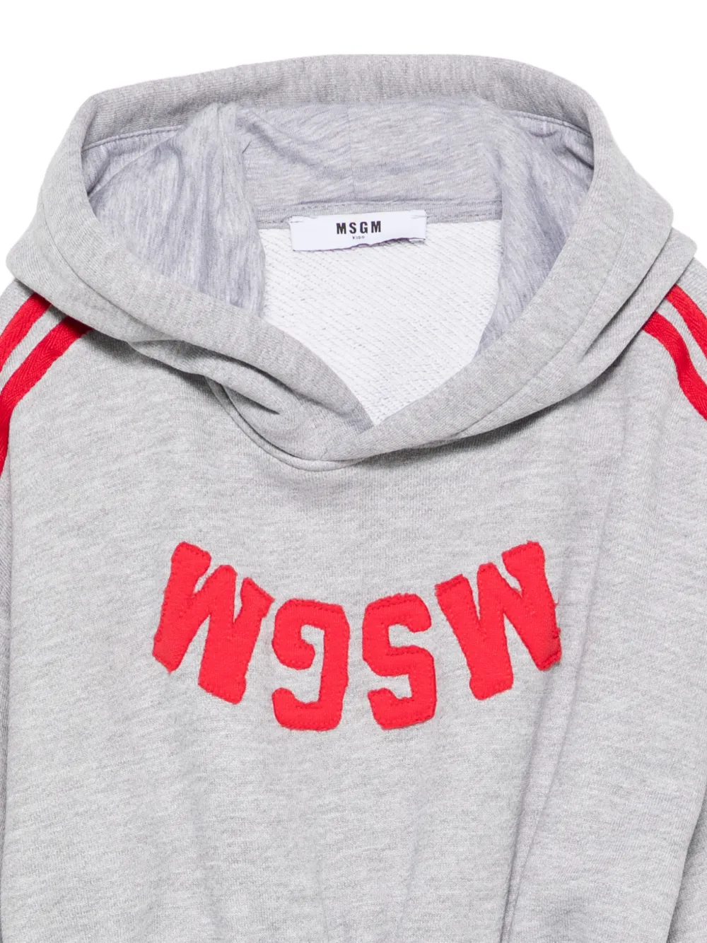 MSGM Kids Hoodie met zijstreep en logopatch Grijs